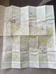 Ordnance Survey Vintage Cloth Map 1952 50s Chatham Maidstone Kent 1” FreePost UK