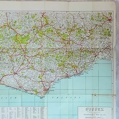 Vintage 1960’s Geographica Road Map Sussex & A-Z Croyden, Purley, Sutton 2001
