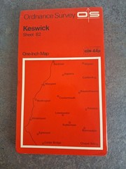 Ordnance Survey Keswick Map 1971 Edition One Inch Map Sheet 82 Red VGC