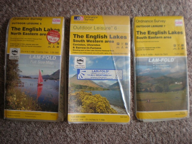 OL 5 67 ENGLISH LAKE DISTRICT ACTIVE WATERPROOF EXPLORER ORDNANCE SURVEY MAPS OS