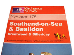 OS Ordnance Survey Explorer Map 175 ‘Southend-on-Sea & Basildon’- Good condition