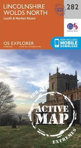 Lincolnshire Wolds North (Map) OS Explorer Active Map