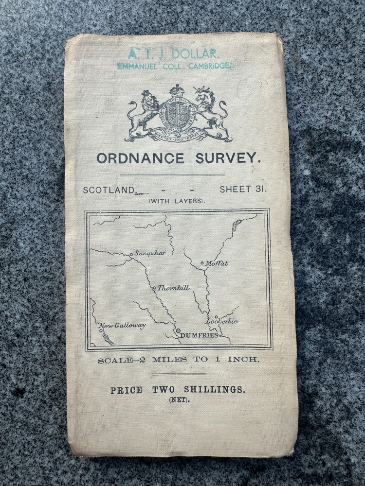 Ordnance Survey Scotland half inch map sheet 31 Dumphries 1910, layers VERY GOOD