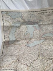 Vintage National Geographic Map Northeastern United States September 1945