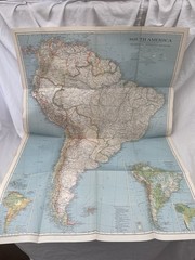 Vintage National Geographic Map South America December 1937
