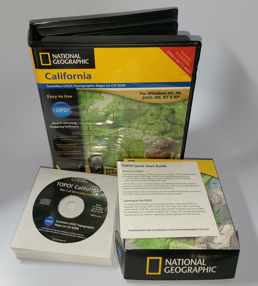 National Geographic Topographical California – 10 CD-ROMS (2003)!