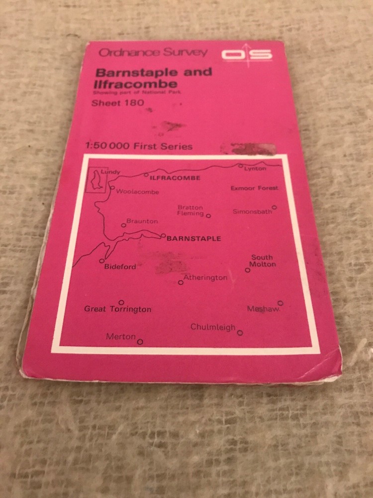 Ordnance Survey Map Sheet 180 Barnstaple And Ilfracombe