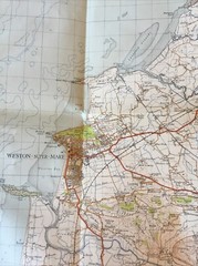 1946 Ordnance Survey One Inch Popular Edition Map 165 Weston-Super-Mare