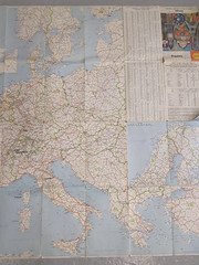Vintage 1966 Shell Touring Road Map Europa Europe