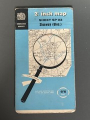Vintage 2 & Half inch/1 mile, ordnance survey map, Sheet SP 03, Stanway, 1960’s