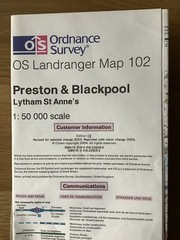 OS LANDRANGER MAP SHEET 102 PRESTON AND BLACKPOOL 1:50,000 SCALE