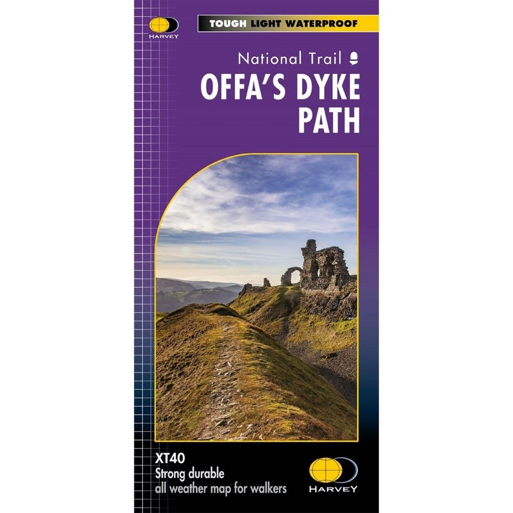 Offas Dyke Path Map National Trail Walking Hiking Route Waterproof Harvey Maps