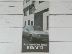 1982 Renault Dealer Large Road Map of Great Britain / Poster