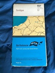 Bartholomew, Half Inch Paper Map, No: 17, Cardigan, 1960’s