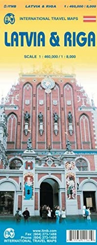 1. LATVIA & RIGA TRAVEL REFERENCE MAP 1:460,000/8,000 By Itmb Publishing Ltd NEW