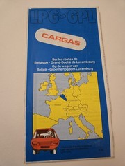Vintage 1982 CARGAS LPG-GPL Map Belgium & Luxembourg Fold-Out Petrol Guide