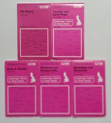 5 Ordnance Survey Maps – The Solent,Taunton, Bude, Minehead & Barnstaple 1974-82