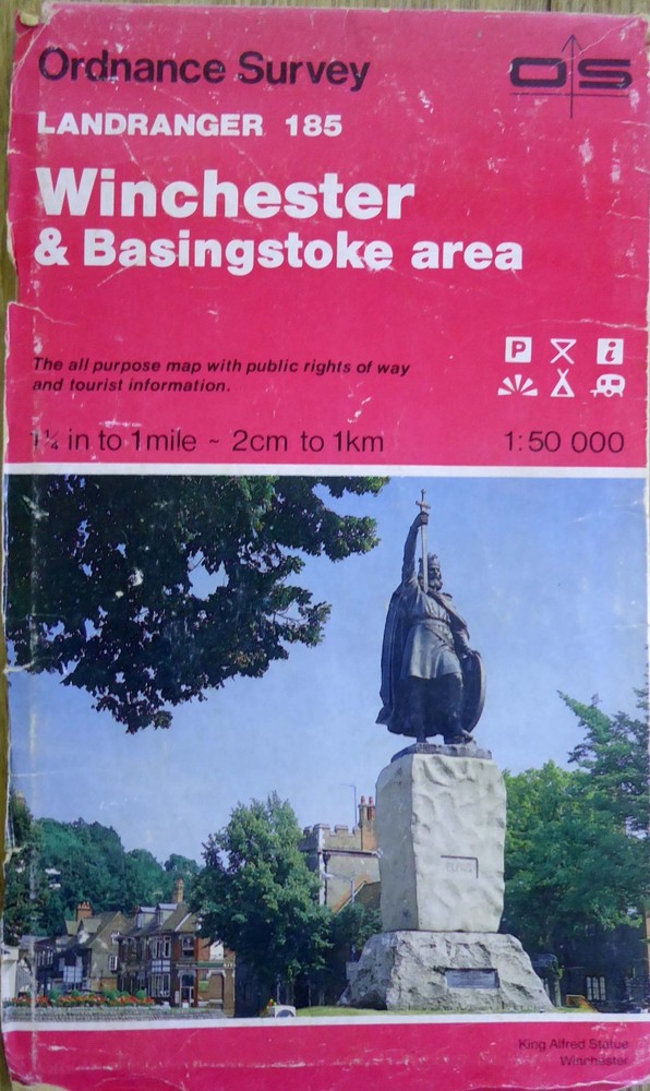 Landranger 185. Winchester. OS 1:50,000 Map. Ordnance Survey. Vintage.