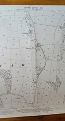 VINTAGE 1904 ORDNANCE SURVEY ROLLED MAP DENHAM 104CM X 74CM