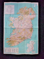 Caltex Sponsored Tourist Map Of Ireland Issued by Irish Tourist Board in 1961