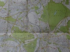 GEOGRAPHERS 4 SHEET MAP GREATER LONDON COTTON BACKED 44.25 X 34.75inch