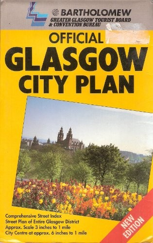 Official Glasgow City Plan Colour Street Map by Bartholomew Sheet map Book The