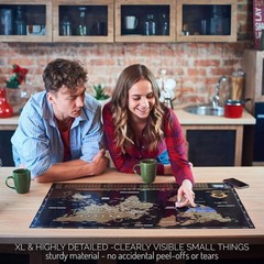 Detailed Extra Large Scratch Off World Map – Luxury Travel Decor & Tracker