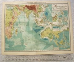 c1907 Harmsworth Plate No. 101-102 Indian Ocean, Cables & Ocean Depths