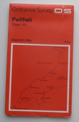 OS ONE INCH RED MAP SHEET 115 PWLLHELI