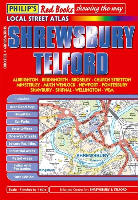 Philip’s Red Books Shrewsbury and Telford by Philip’s Maps Paperback / softback