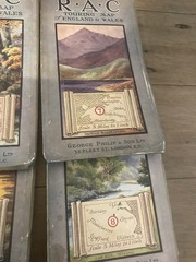 9x Vintage RAC George Philip & Son Touring Maps of England & Wales