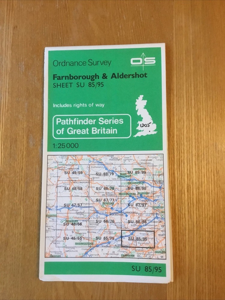 1981 Ordnance Survey Pathfinder Map SU 85/95 Farnborough And Aldershot