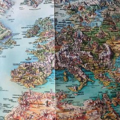 THE WORLD ~ FOLDED Unique Media Map 2001/2002 27×18″/68.5 x46 cm never displayed
