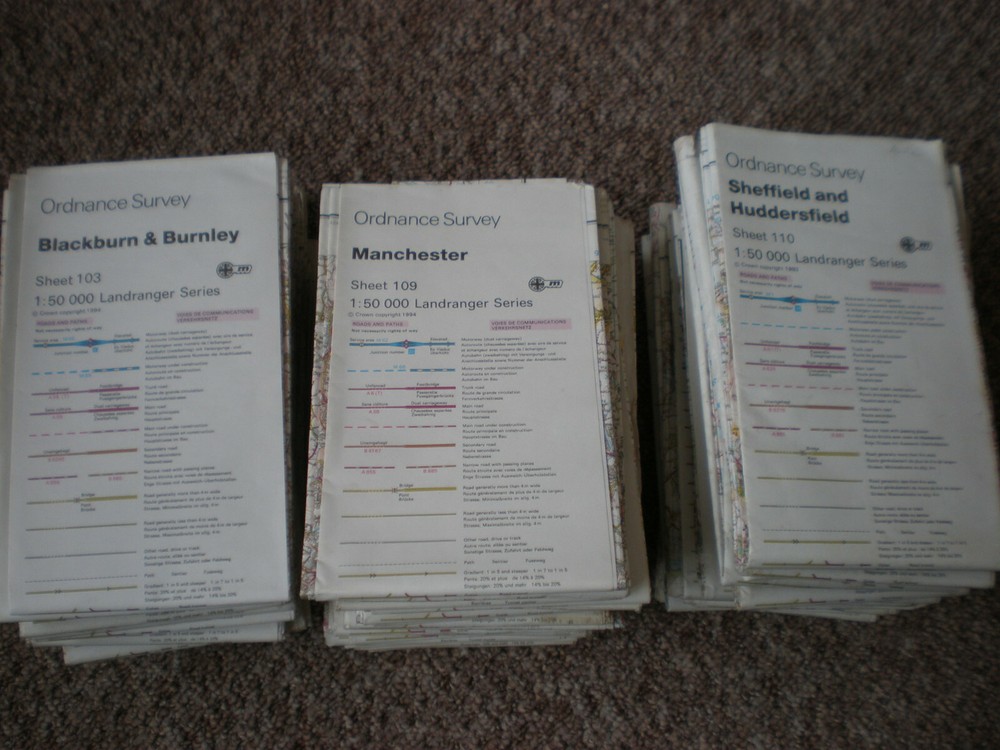 103 109 110 BLACKBURN MANCHESTER SHEFFIELD LANDRANGER OS ORDNANCE SURVEY MAP LOT