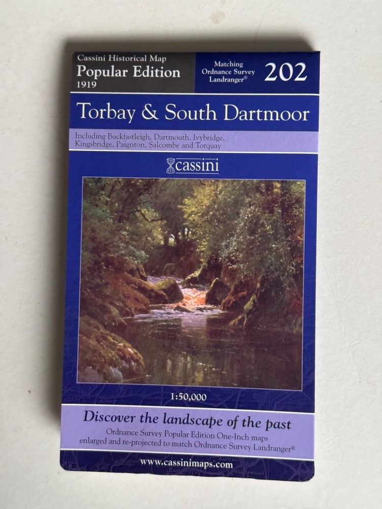 Cassini Historical Map, Torbay & South Dartmoor 1919 ( Reprint 2007 ) no: 202