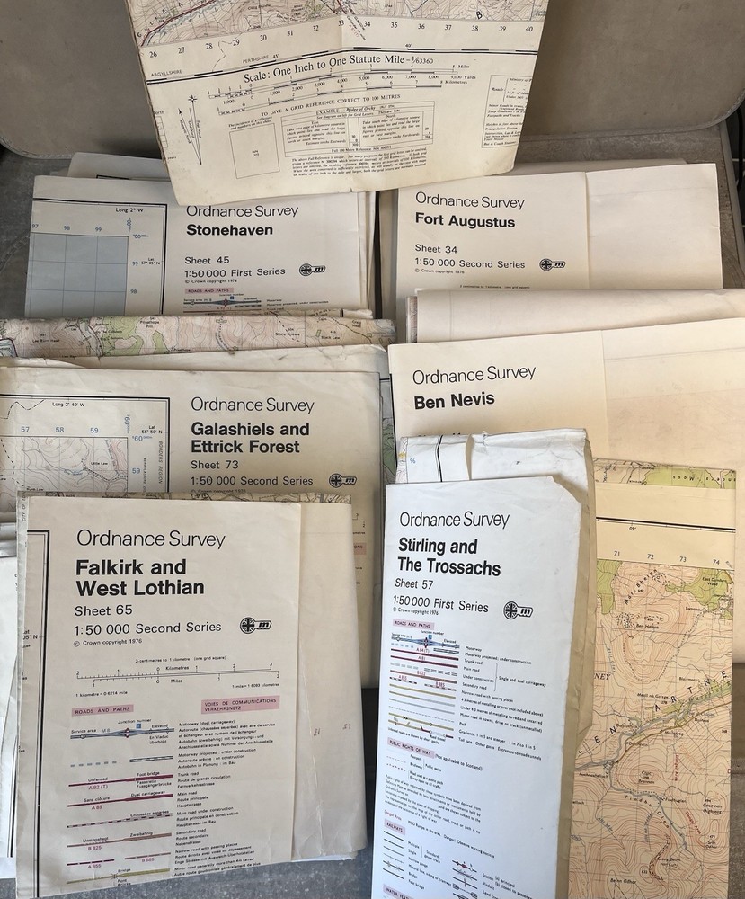 Scotland – 1976 – OS Ordnance Survey Sheet Map Collection. Quanty – 7 different