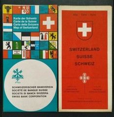 Tourist Maps of Switzerland, Swiss Bank Corporation & Union Bank of Switzerland.