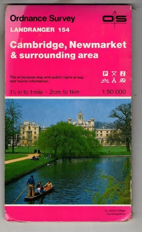 Landranger Sheet 154 Cambridge, Newmarket and Surrounding Area : Ordnance Survey