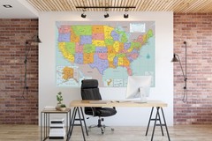 Extra-large USA Laminated Wall Map – 45” high x 67” wide