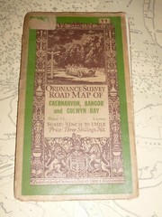 Vintage ORDNANCE SURVEY ROAD MAP OF CAERNARVON, BANGOR & COLWYN BAY 1928.