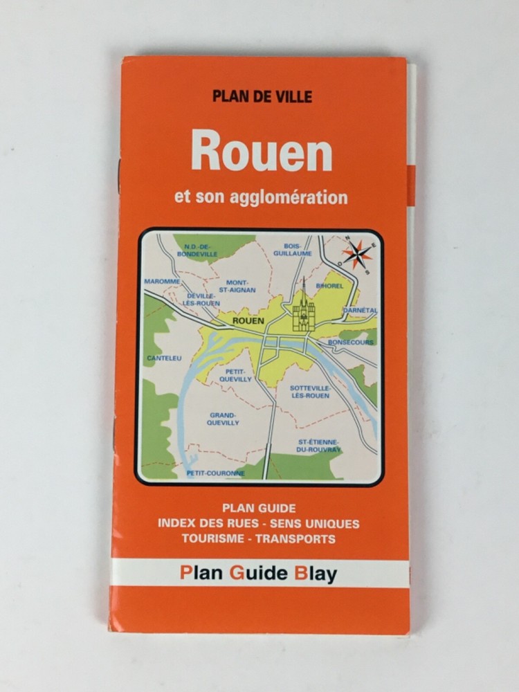 ROUEN Plan De Ville, Plan Guide Blay ~ French Language ~ 1995