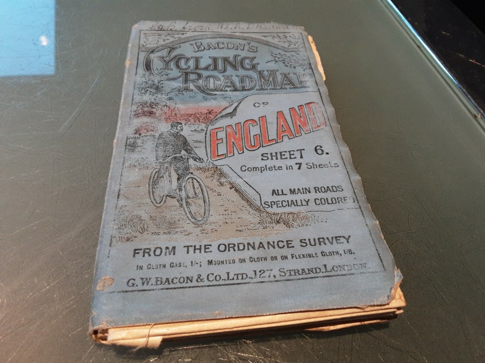Vintage Bacon’s Cycling Road Map of England Sheet 6 poor condition see photos pl