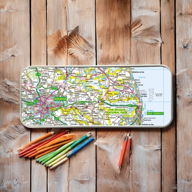 OS Map Metal Pencil Tin – The Broads (General merchandise)