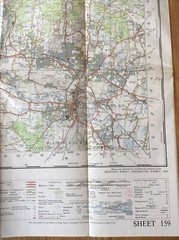1959 Ordnance Survey One Inch Seventh Series Map 159 The Chilterns (incl Slough