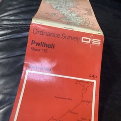 OS ONE INCH RED MAP 🗺️ SHEET 115 PWLLHELI
