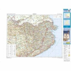 Spain Provincial Map: Girona driving topographic 1:200K