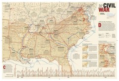 NATIONAL GEOGRAPHIC BATTLES OF THE CIVIL WAR WALL MAP – LAMINATED (35.75 X 23.25