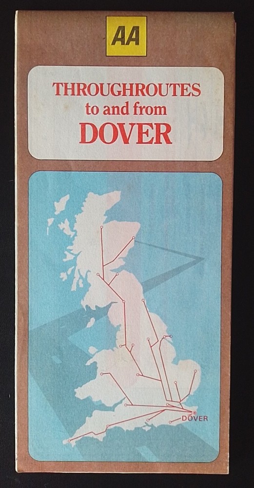 AA Map: Throughroutes to and from Dover (1981).