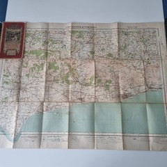 Ordinance Survey Map Chichester And Worthing Contoured Road Map 1933 133