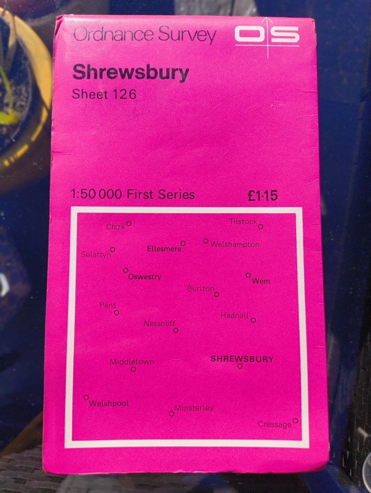 Ordnance Survey 1:50000 First Series Sheet 126 Shrewsbury 1974